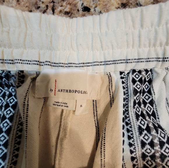 Women's XL Wide Leg Trousers Boho Style, Cotton, New Condition! Ivory + Black - Picture 7 of 13